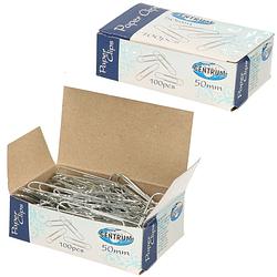 Foto van 300 stuks grote zilveren paperclips 50 mm - paperclip