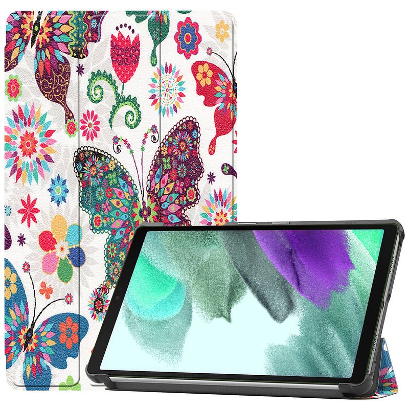 Foto van Basey samsung galaxy tab s6 lite hoesje kunstleer hoes case cover - vlinder