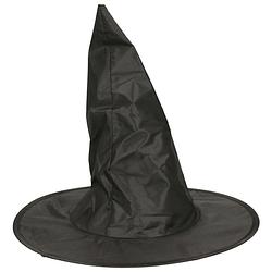 Foto van Verkleed heksenhoed - zwart - voor volwassenen - halloween hoofddeksels - verkleedhoofddeksels