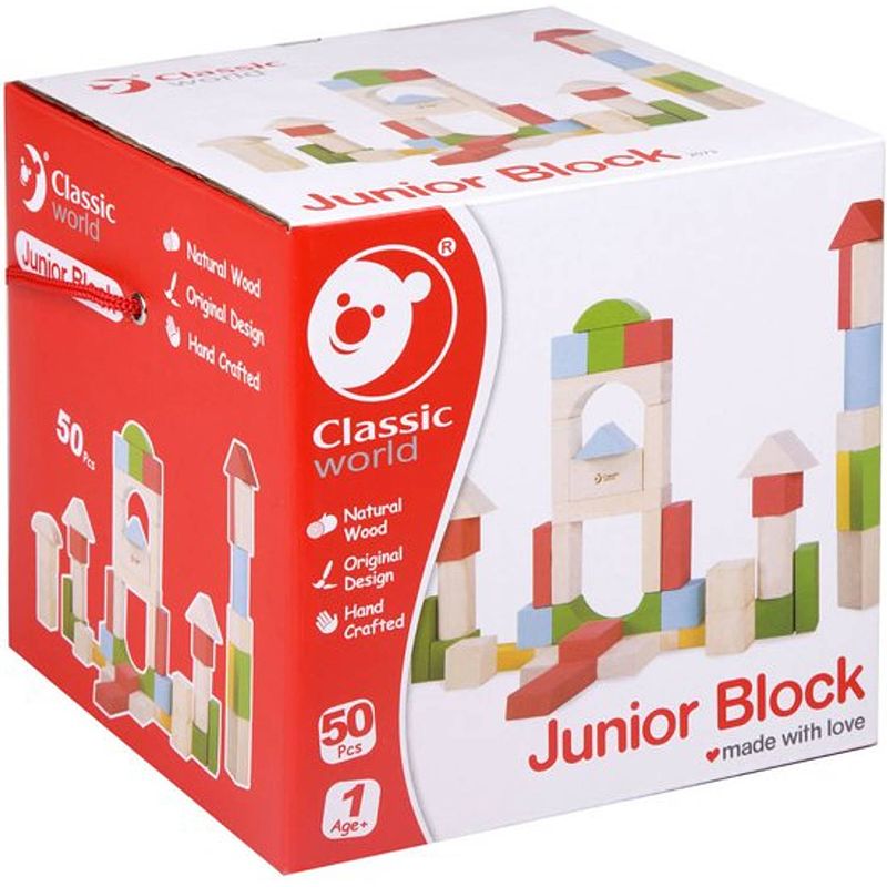 Foto van Classic world houten blokken junior, 50dlg