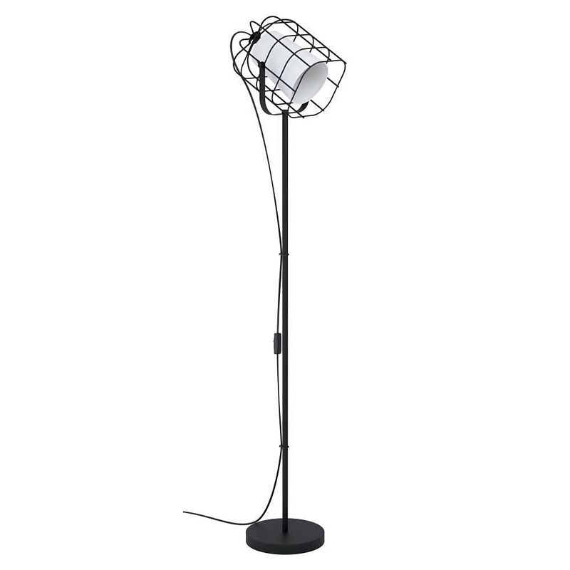 Foto van Eglo bittams vloerlamp - e27 - 148,5 cm - zwart/wit