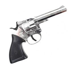 Foto van Cowboy verkleed speelgoed revolver/pistool metaal 100 schots plaffertjes - verkleedattributen