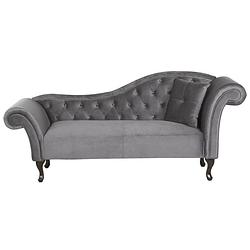 Foto van Beliani lattes - chaise longue-grijs-fluweel