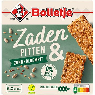 Foto van Bolletje zaden & pitten zonnebloempit 9 x 2 stuks 225g bij jumbo