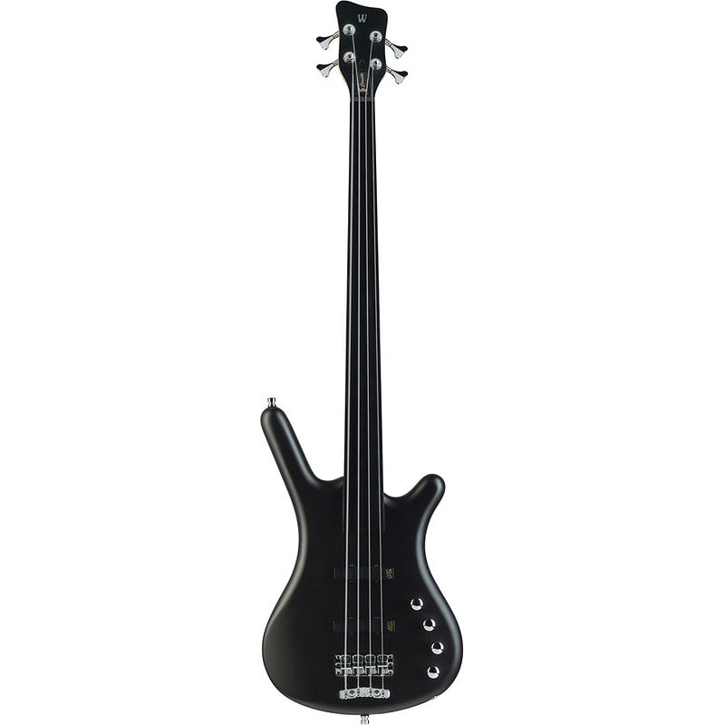 Foto van Warwick rockbass corvette basic 4-string fretless nirvana black transparent satin elektrische fretloze basgitaar met gigbag