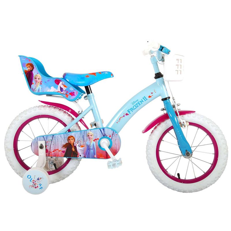 Foto van Disney meisjesfiets frozen 2 14 inch 23,5 cm meisjes terugtraprem blauw