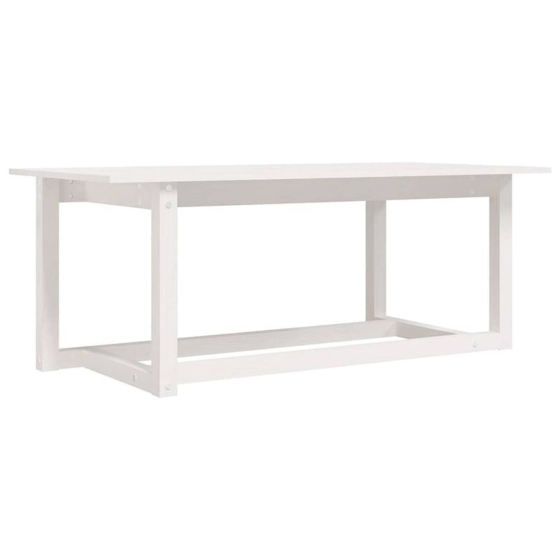 Foto van The living store salontafel - massief grenenhout - 110 x 55 x 45 cm - wit