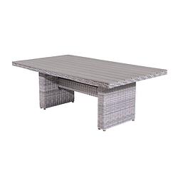 Foto van Garden impressions tennessee lounge dining tuintafel 180x100 cm - licht grijs