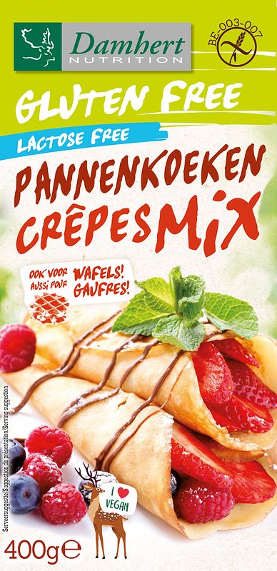 Foto van Damhert gluten free pannenkoekenmix lactose free