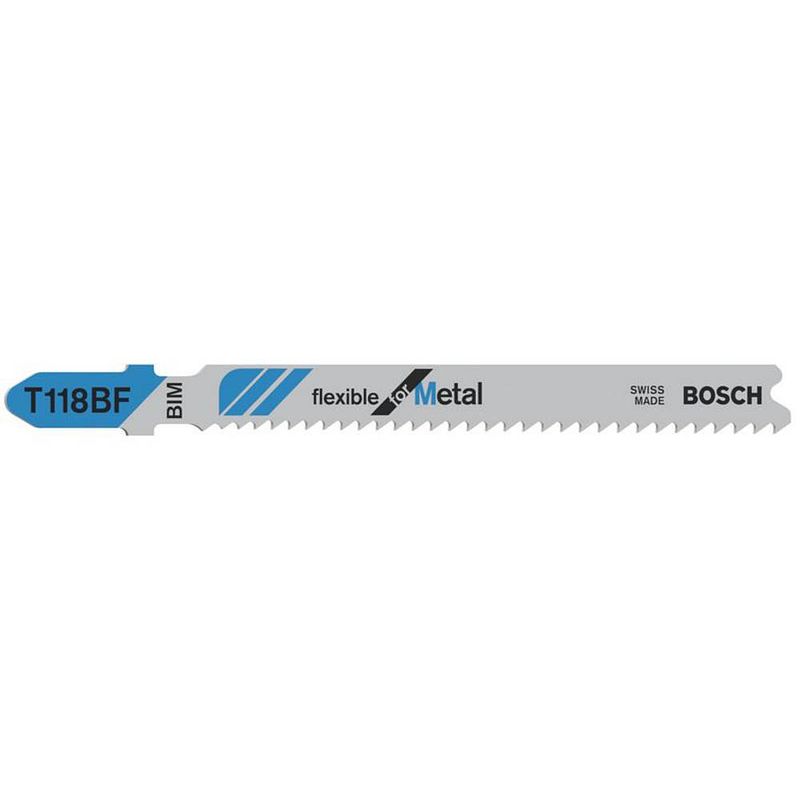 Foto van Bosch accessories 2608634586 decoupeerzaagblad t 118 bf, flexible for metal, verpakking van 100 stuks 100 stuk(s)