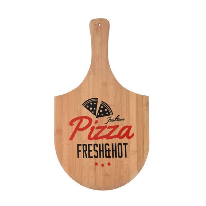 Foto van Pizza bord/snijplank met handvat fresh & hot 53 cm van hout - snijplanken