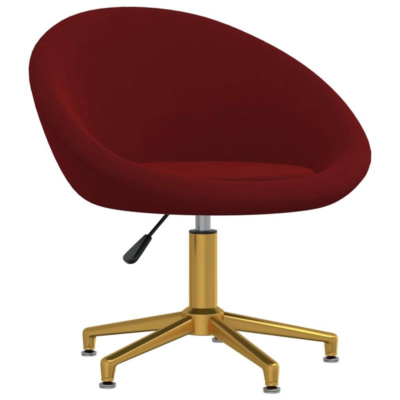 Foto van The living store eetkamerstoelen - fluweel - 66.5 x 58.5 x (68-80) cm - wijnrood