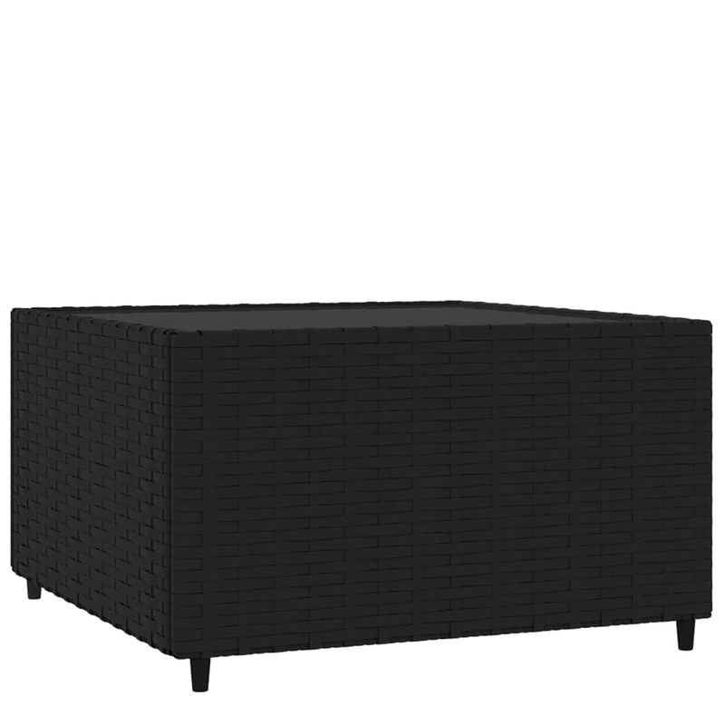 Foto van Vidaxl salontafel vierkant 50x50x30 cm poly rattan zwart