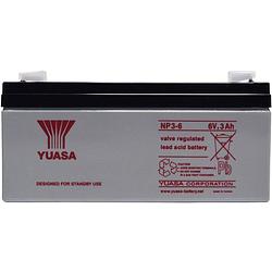 Foto van Yuasa np3-6 loodaccu 6 v 3 ah loodvlies (agm) (b x h x d) 134 x 64 x 34 mm kabelschoen 4.8 mm onderhoudsvrij