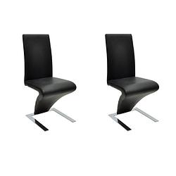 Foto van The living store eetkamerstoelen - set van 2 - 58 x 44 x 99 cm - ergonomisch gevormd zitcomfort - zwart