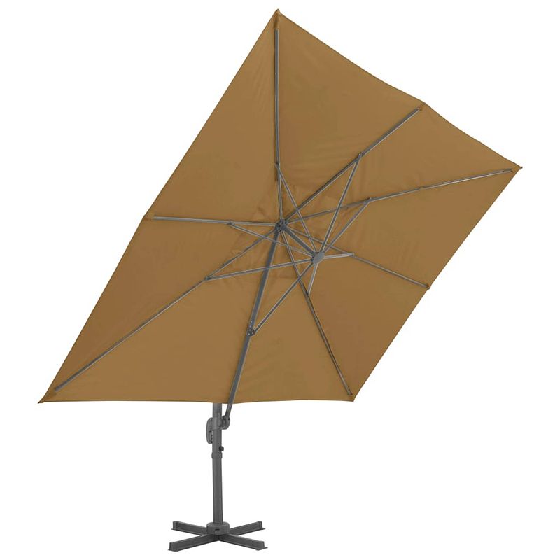 Foto van Infiori zweefparasol met aluminium paal 400x300 cm taupe