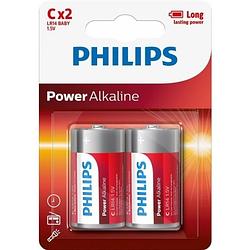 Foto van 8x philips c batterijen 1.5 v - lr14 - alkaline - batterij / accu