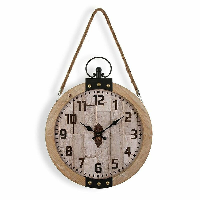 Foto van Muurklok versa o clock hout mdf (40 x 6,5 x 47 cm)