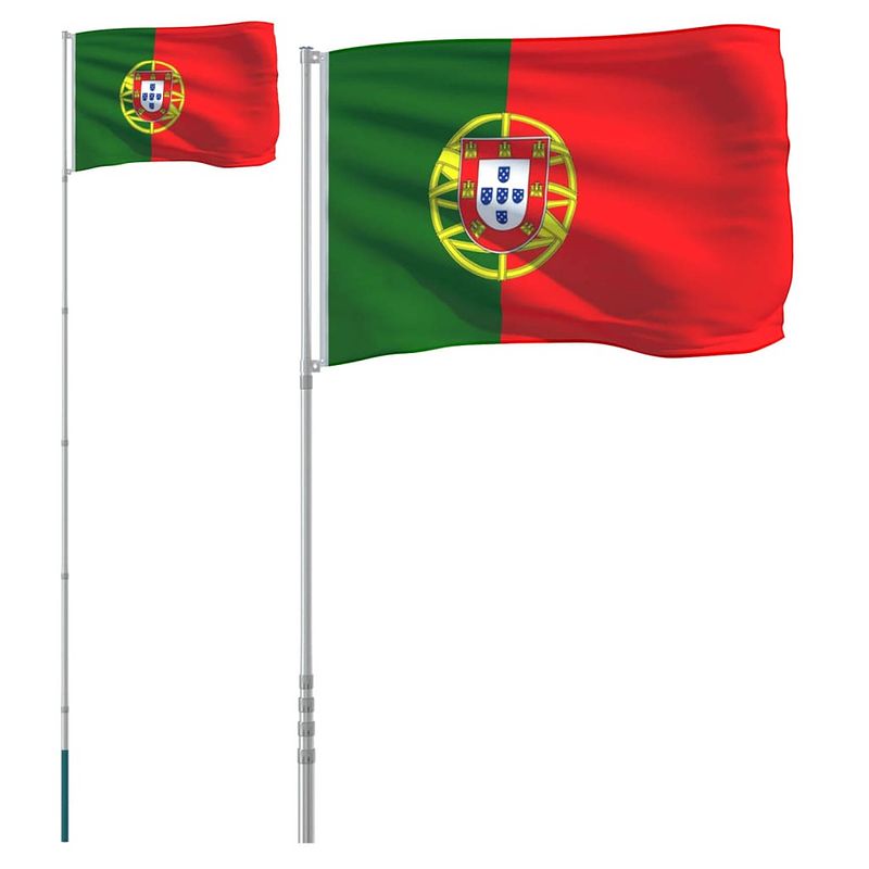 Foto van Vidaxl vlag met vlaggenmast portugal 5,55 m aluminium