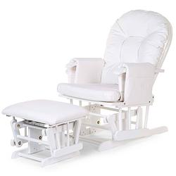 Foto van Childhome schommelstoel met voetensteun pu wit
