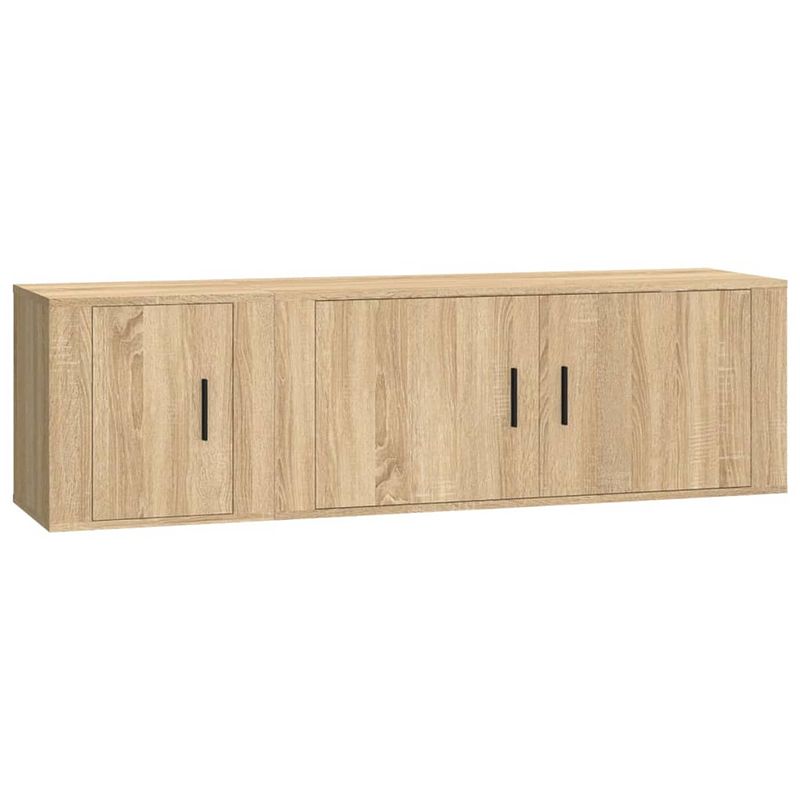 Foto van The living store tv-meubelset - sonoma eiken - 100x34.5x40 cm - 40x34.5x40 cm