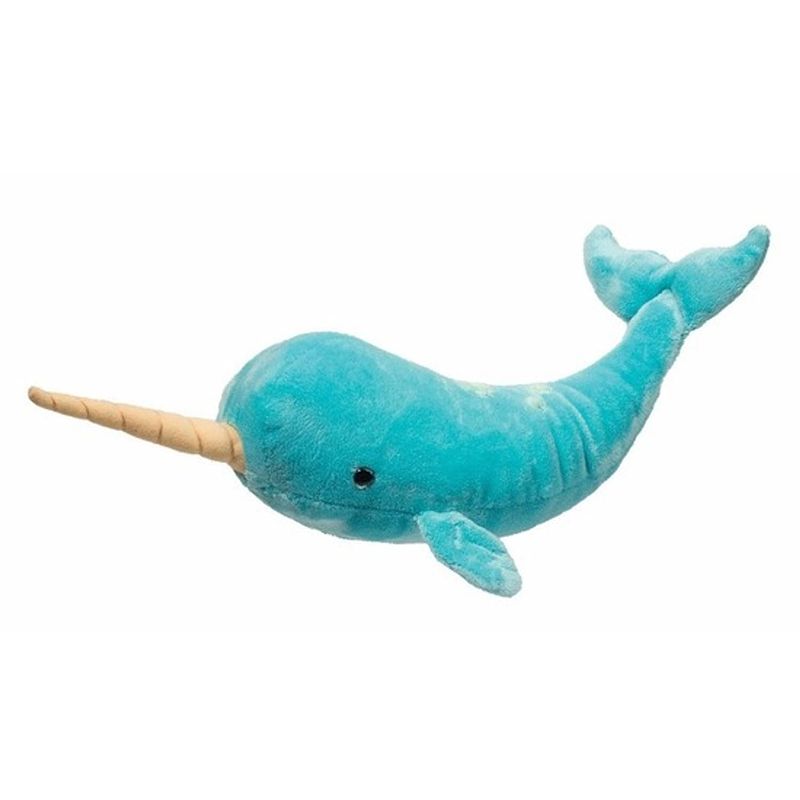 Foto van Pluche narwal walvis knuffel 38 cm - knuffel zeedieren