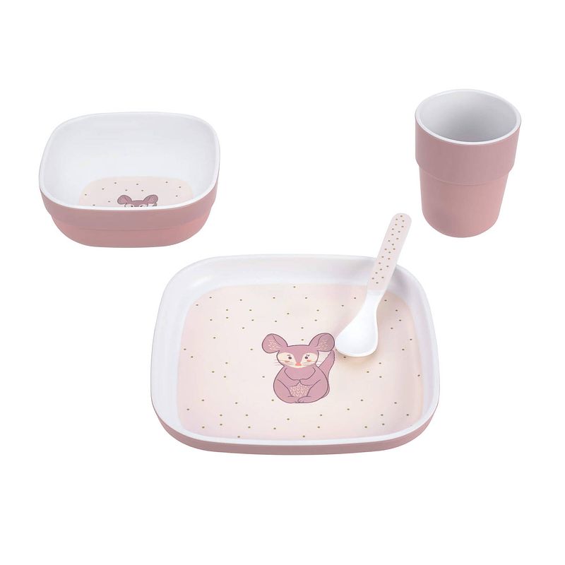 Foto van Lässig kinderservies set melamine - about friends chinchilla