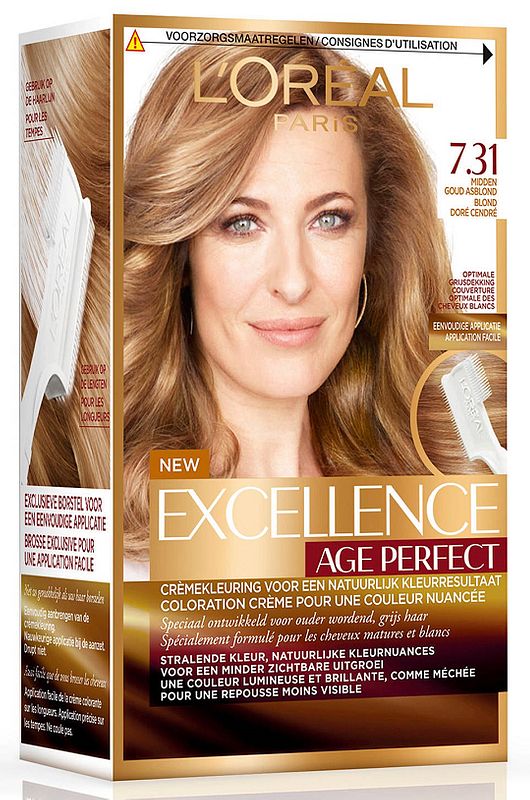 Foto van L'soréal paris excellence age perfect 7.31 midden goud asblond