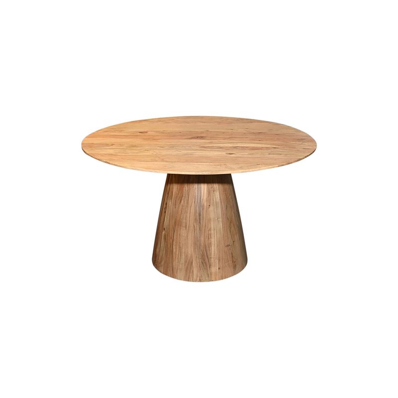 Foto van Giga meubel - eettafel rond - acaciahout - naturel - ø130cm - tafel pim