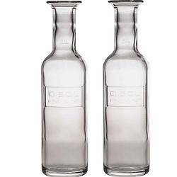 Foto van 2x glazen water karaffen van 500 ml optima - karaffen