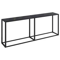 Foto van Vidaxl wandtafel 200x35x75,5 cm gehard glas zwart