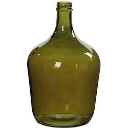 Foto van Fles vaas diego h30 x d18 cm groen gerecycled glas - vazen