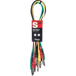 Foto van Stagg spc060s e stereo patchkabel 6-pack 60 cm