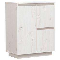 Foto van Vidaxl dressoir 60x34x75 cm massief grenenhout wit