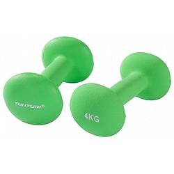 Foto van Tunturi dumbbells neopreen 2 x 4 kg groen