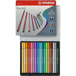 Foto van Stabilo pen 68 metaal etui 20 stuks assorti