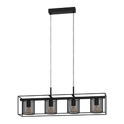 Foto van Eglo catterick hanglamp - e27 - 91 cm - zwart