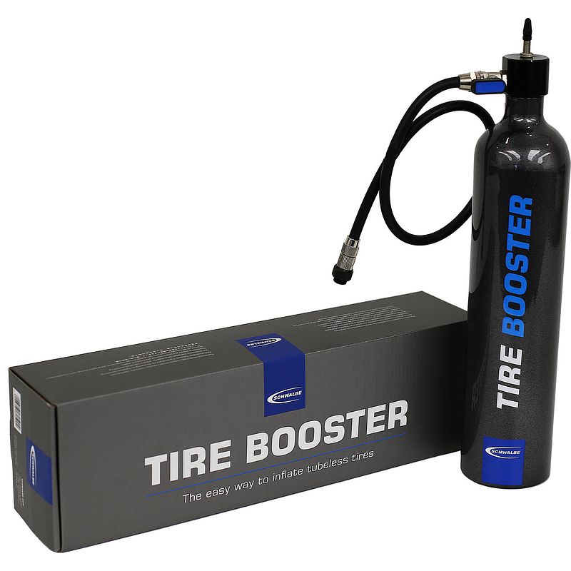 Foto van Schwalbe tire booster luchtpomp tubeless incl montage riem 6080.01