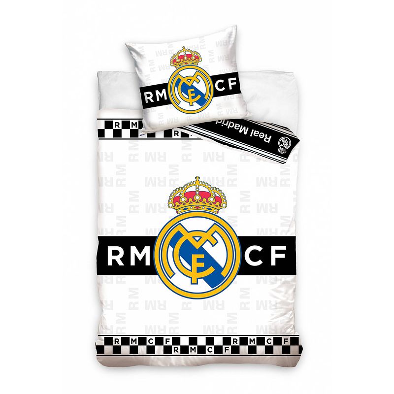 Foto van Real madrid dekbedovertrek rmcf 140 x 200 cm wit