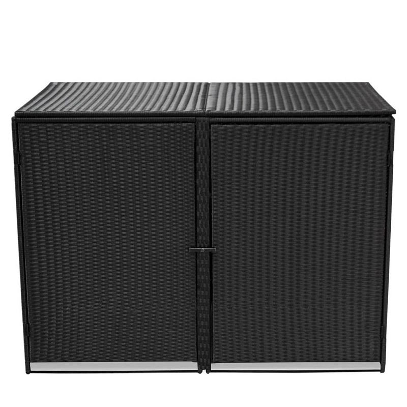 Foto van Infiori containerberging dubbel 148x80x111 cm poly rattan zwart