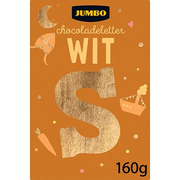 Foto van Jumbo chocoladeletter wit s 160g aanbieding bij jumbo | 2 voor 4.50