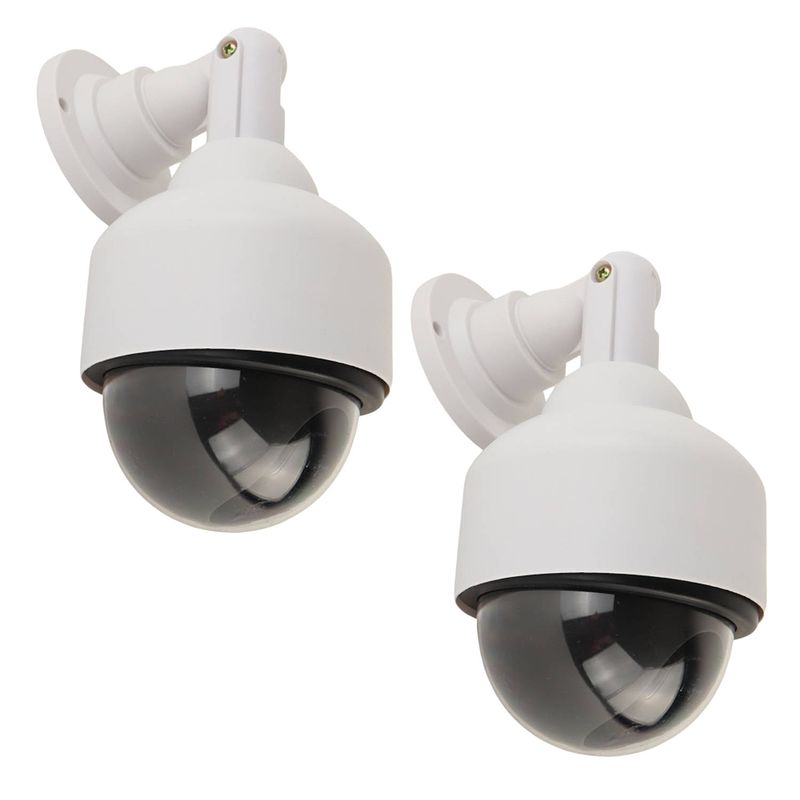 Foto van Hixa dummy camera - 2 stuks - buiten - beveiligingscamera - met knipperend led lampje rood