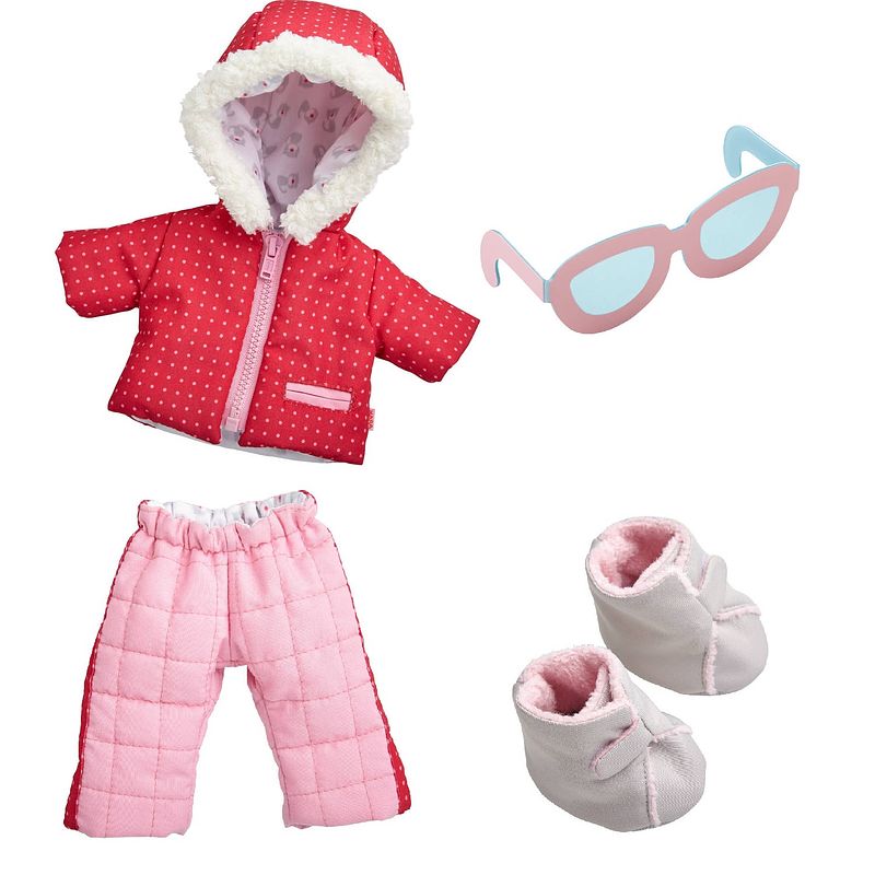 Foto van Haba kledingset winterpret 30 cm rood/roze