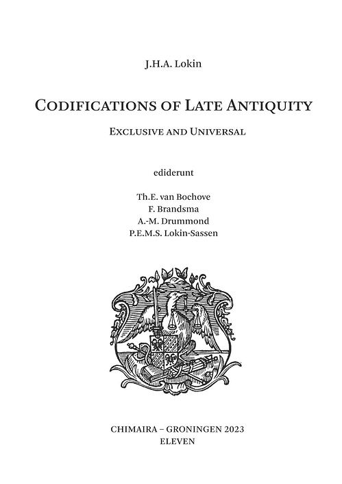 Foto van Codifications of late antiquity - j.h.a. lokin - ebook