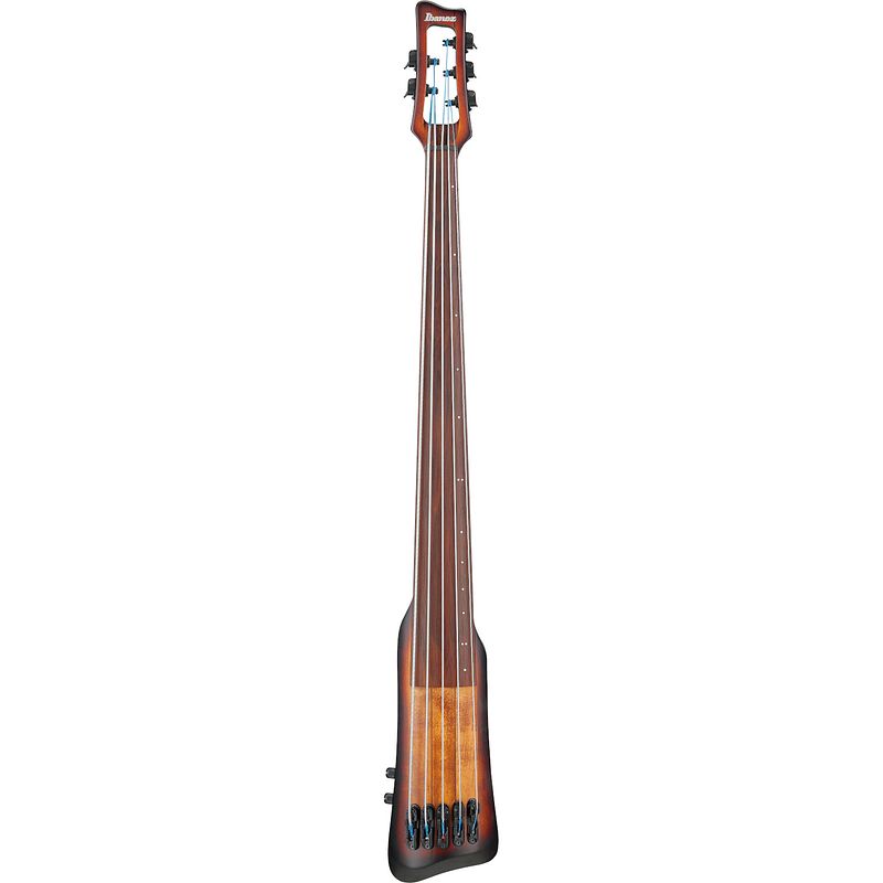 Foto van Ibanez ub805 bass workshop mahogany oil burst 5-snarige upright bass met gigbag