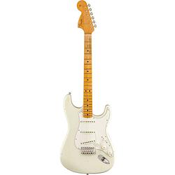 Foto van Fender custom shop jimi hendrix voodoo child signature stratocaster journeyman relic mn olympic white met deluxe koffer en coa