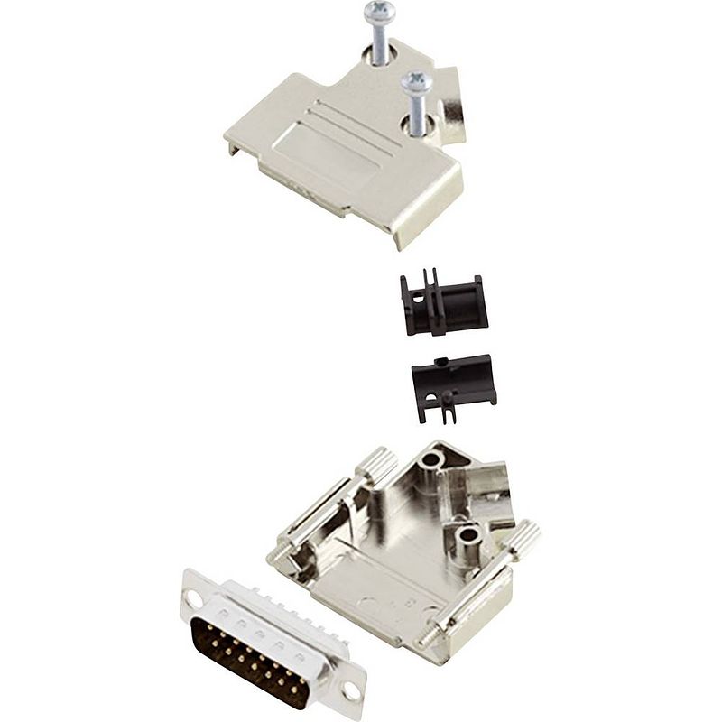 Foto van Encitech d45pk-m-15-dbp-k 6355-0009-02 d-sub male connectorset 45 ° aantal polen: 15 soldeerkelk 1 set(s)