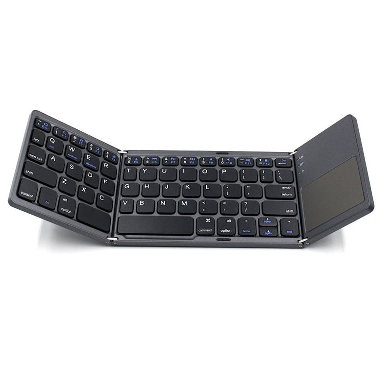 Foto van Silvergear draadloos opvouwbaar qwerty toetsenbord met touchpad - voor smartphones en computers