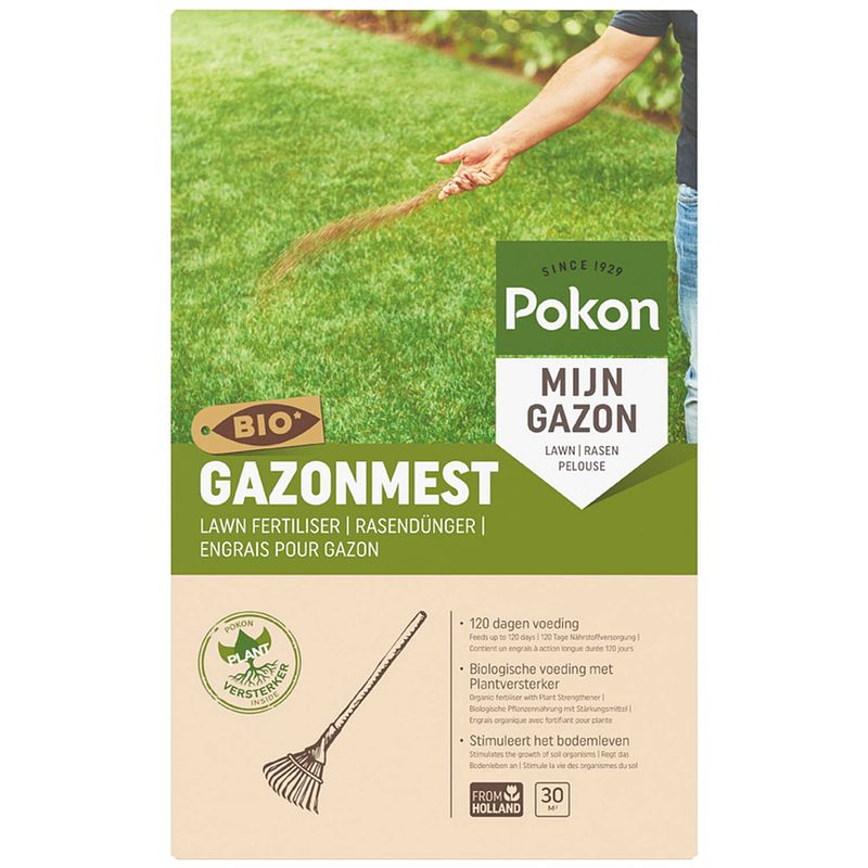 Foto van Pokon - 2 stuks bio gazonmest 30m2