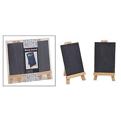 Foto van 2x beschrijfbare memobordjes krijtbordjes 21 x 20 cm - krijtborden